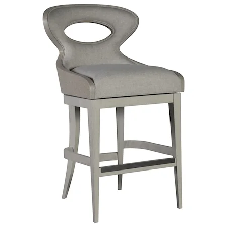 Contemporary Upholstered Swivel Barstool